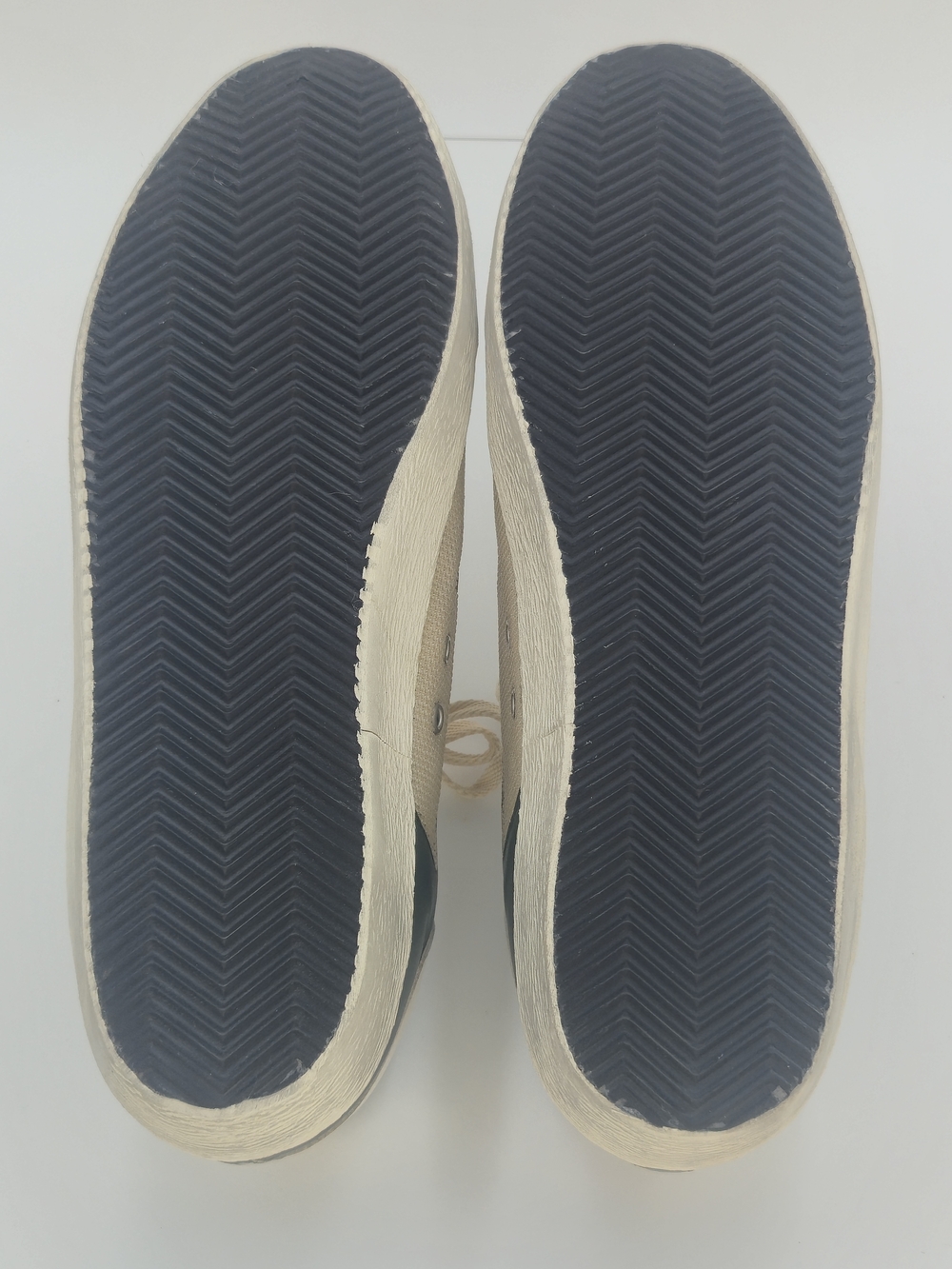 Golden Goose Super-Star Beige and Green Low-Top Sneakers Men's Size EU 47 US 14 - Picture 9 of 13